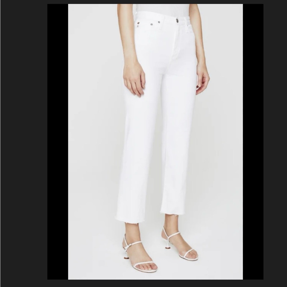 AG Alexis White Crop Ankle Jeans